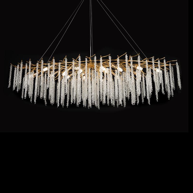 French Modern Crystal Branch Chandelier - Luxury Living Room Light