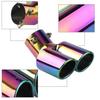 1PC Dual Outlet Exhaust Tip Chrome Stainless Steel Car Exhaust Muffler Tip Rear Tail Throat Car Accessories