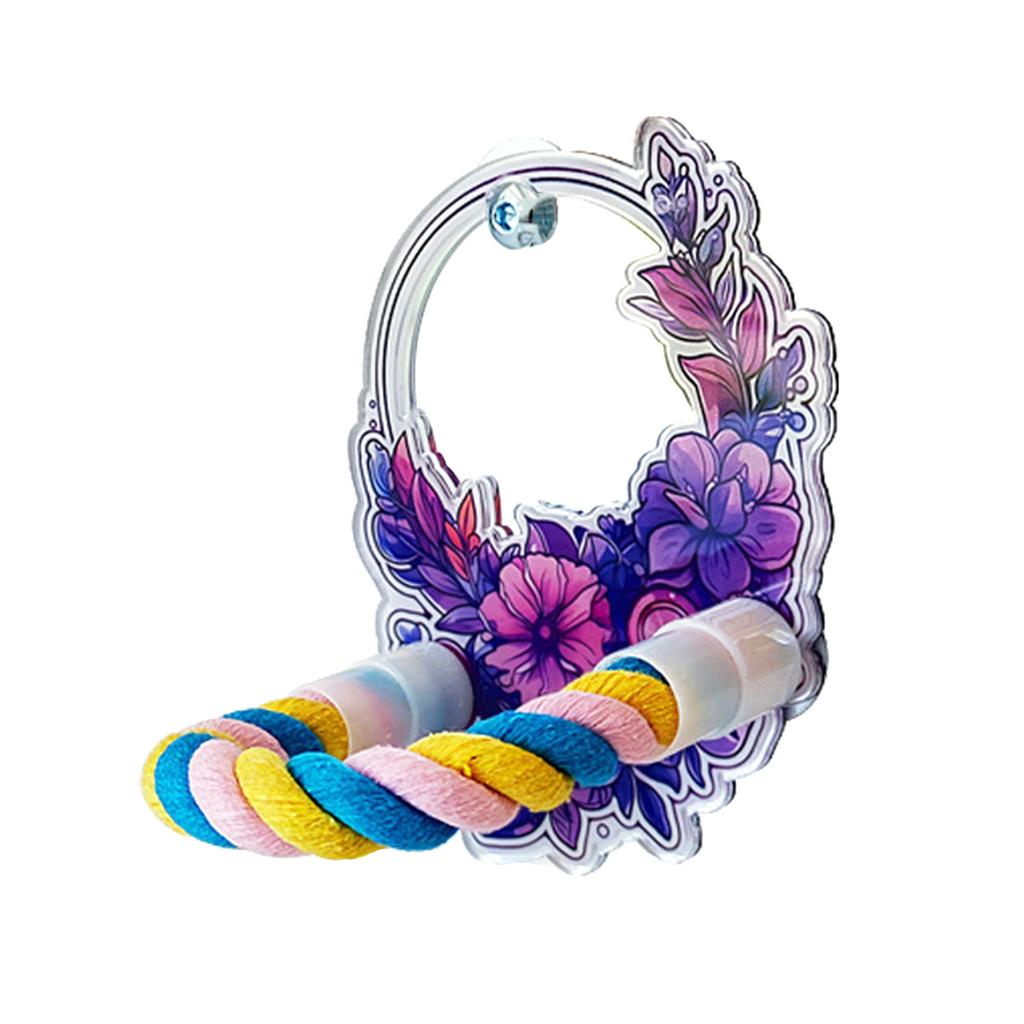 Parakeets Perch Birdcage Mirror Toy for Parrots Birdcage Playstand for Cockatiels Budgies Standing Perch Bird Cage Toy