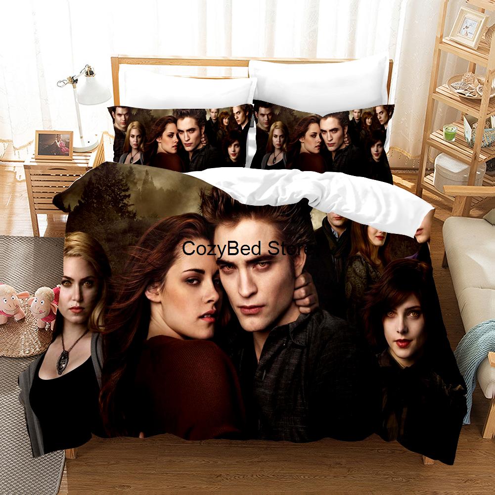 Luxury Fashion Movie Twilight Bedding Set Adult 3D Duvet Cover Sets Comforter Bed Linen 220X240 Size Decor Bedclothes