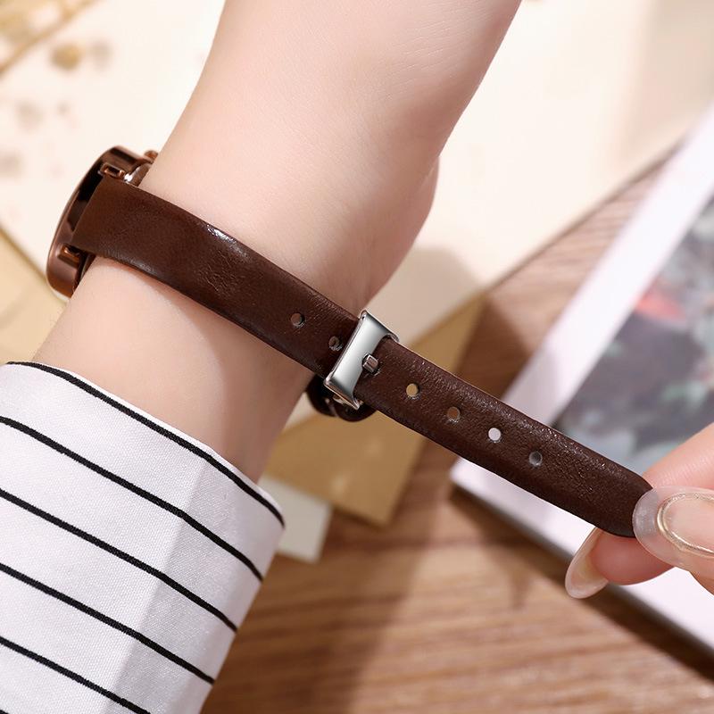 Watch Female Student Niche Design Light Luxury Simple Temperament Autumn And Winter Belt Small Dial Women'S Watch