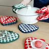 2pcs Thickened Cotton Anti-scalding Gloves Polka Dot Coasters Oven Mitts  Tableware Protection