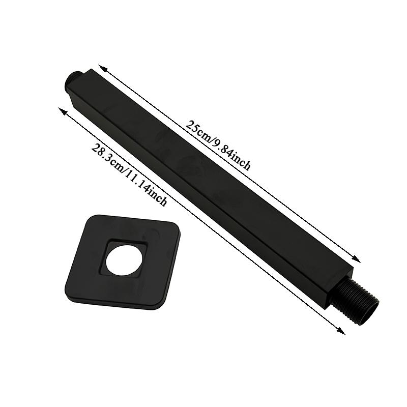 Bourdillat Ceiling Mounted Shower Arm, Rain Shower Head Square Extension Arm Stainless Steel Ceiling Mount Shower Extender
