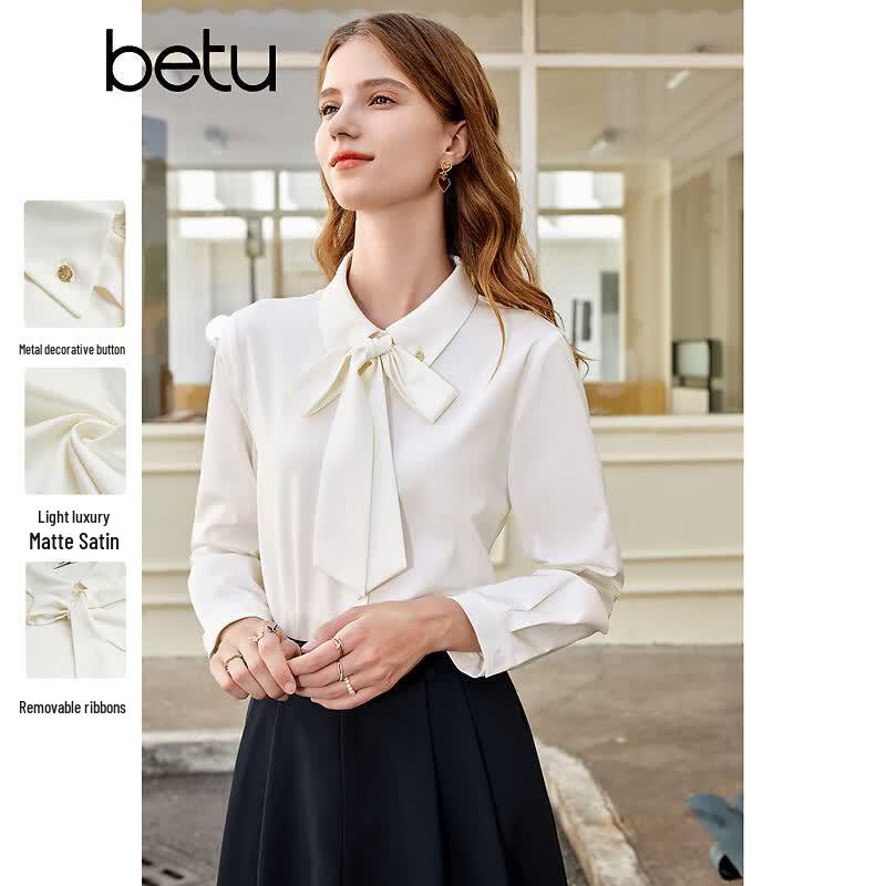 Betu Women's Detachable Tie Long Sleeve Blouse