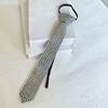 Black Full Rhinestone Tie Choker Pre-tied Tie Y2K Punk Style Long Necktie  Students