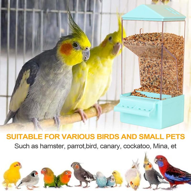 Automatic Bird Feeder For Cage Smart Clear Parakeet Feeder Dispenser Large Capacity Food Container Anti Spill Cage Accessories