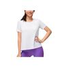 SAUCONY Logo Letter Back Slit Design Round Neck Short Sleeve T-Shirt Women T-Shirt Pearl-White SC1249033B-WT02