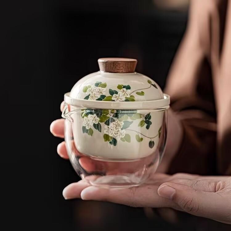 Plant Ash National Style Set Storage Portable Express Cup Glass Ceramic One Pot Two Cups Small Set With Gifts