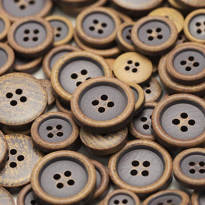 5Pcs Four-Eye Wooden Button Versatile Shirt Knitted Cardigan Jacket Sweater Clothing Button Versatile Clothing