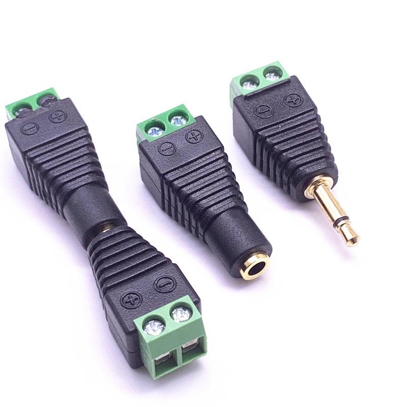 3.5mm Mono Power Copper Terminal: Small, Dual-Core, Female Green Plug for Headphones