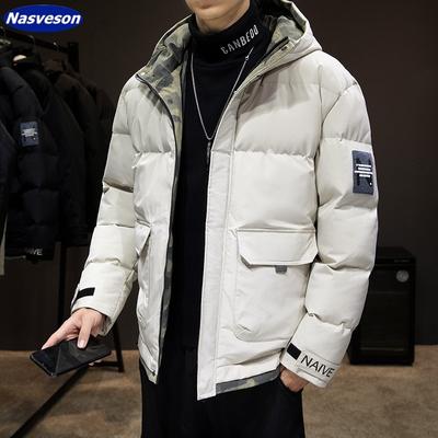 Men's Winter Thickened Work Clothes Cotton Jacket Casual Hooded Bread Down Jacket Men's Jacket