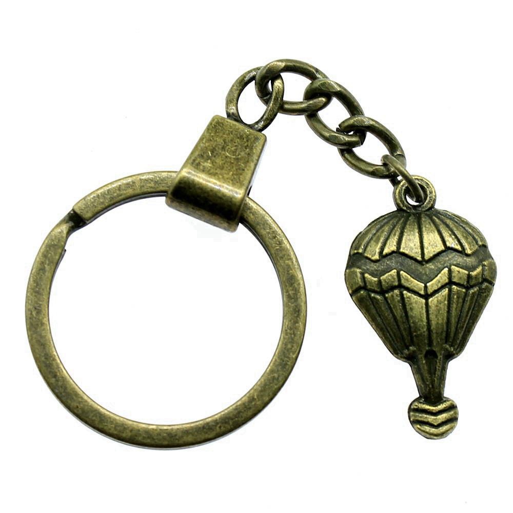 Ornate Gear Keychain Antique Style Punk Pendant Key Holder 30mm Ring