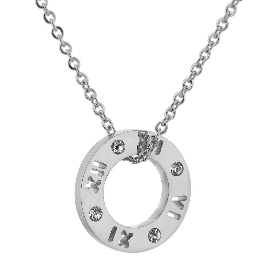 16MM Rose Gold Cross Hollow Roman Diamond Necklace for Women