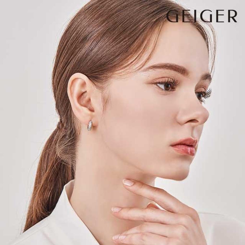 925 Silver Fine Bold One-Touch Ring Earrings GISVEE138