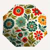 1pc Floral Pattern Automatic Folding Umbrella, 8-Rib Sturdy Canopy, Portable Travel Umbrella for Outdoor Use