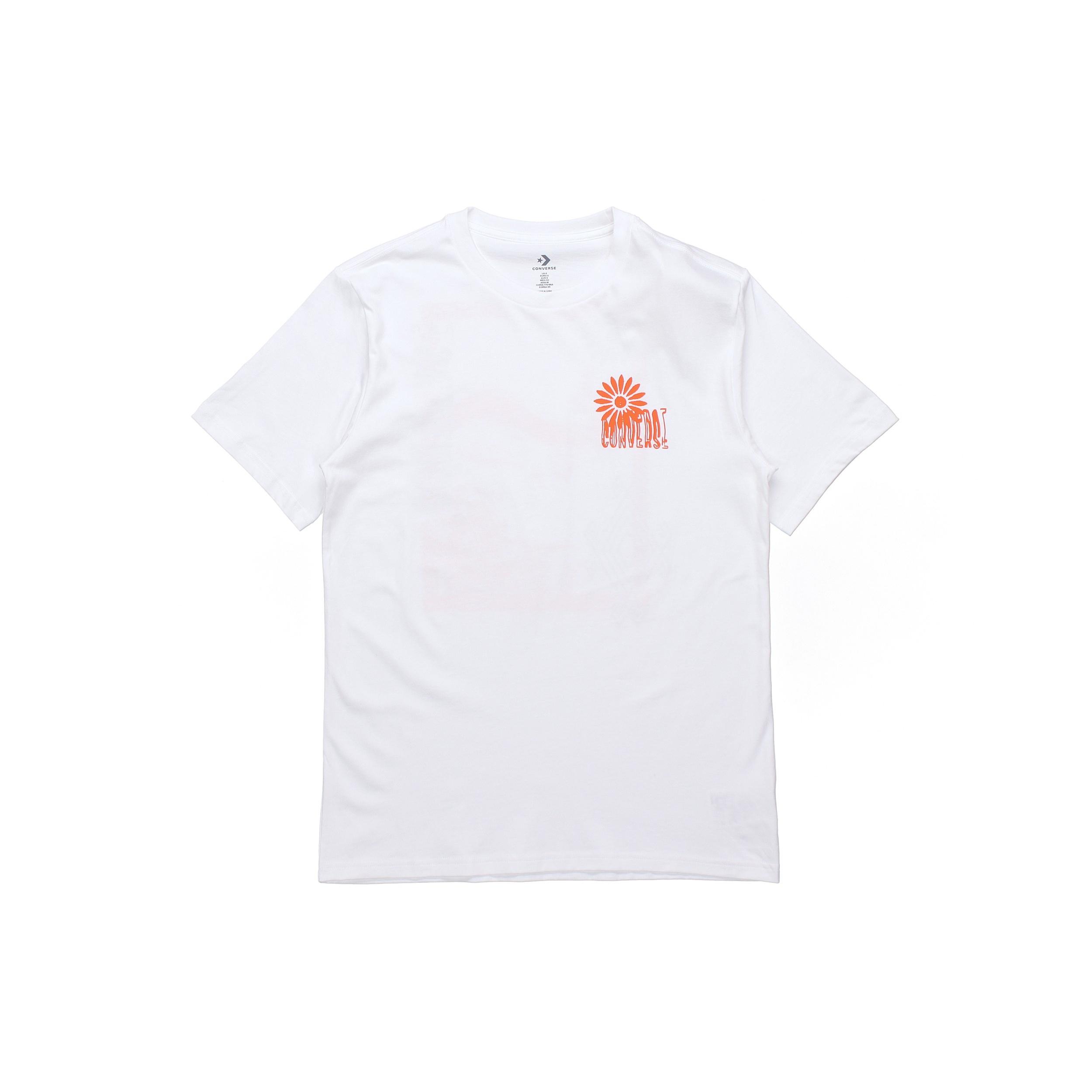 Men s Converse Printing Short Sleeve White 10019896-102 L