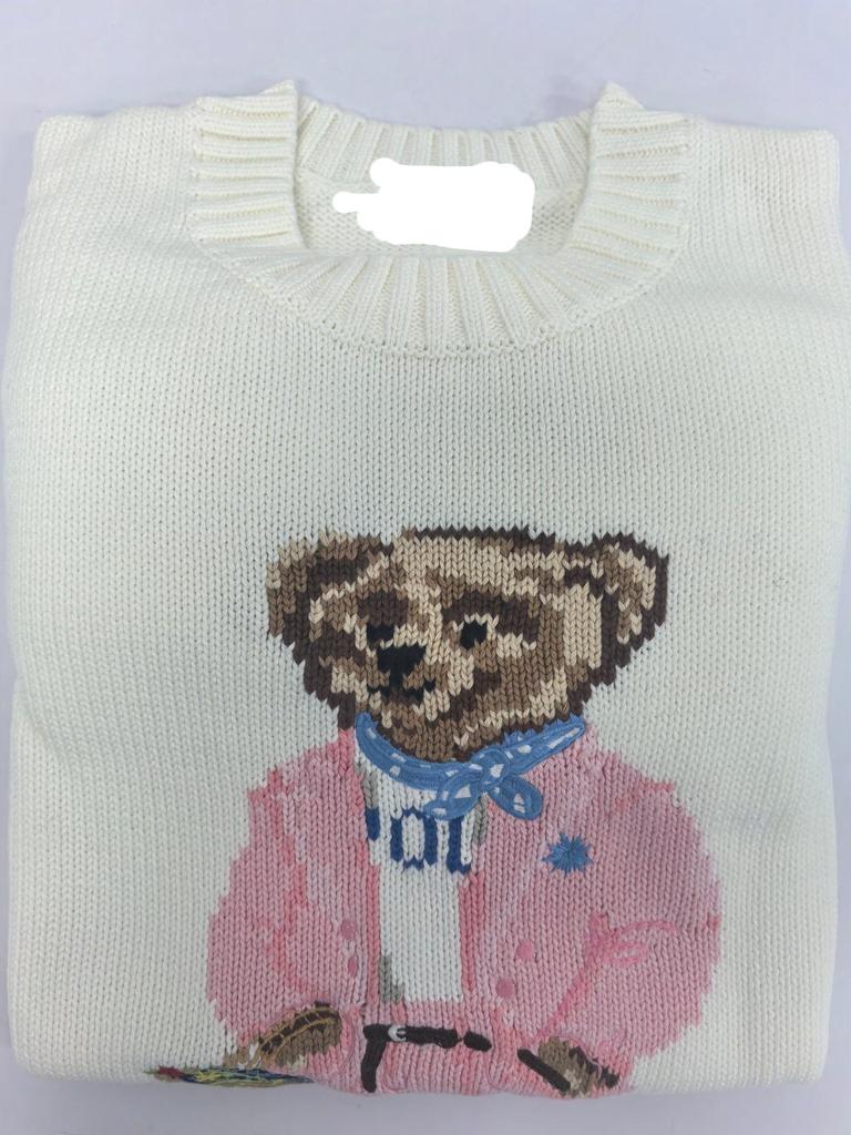 Women's Pure Cotton Bear Sweater, Heavy-duty, Autumn/Winter 2025