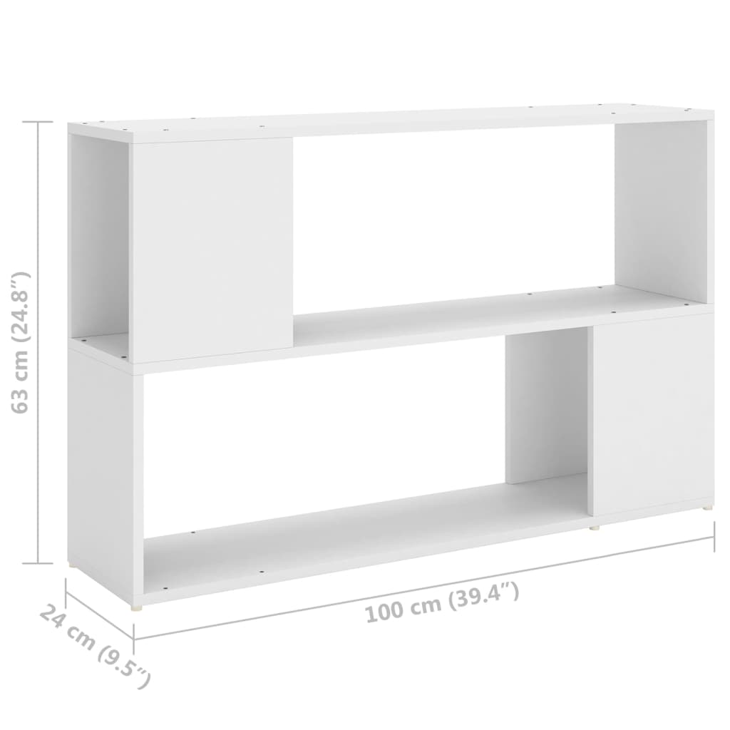 Bookshelf White 100x24x63 Cm Particleboard