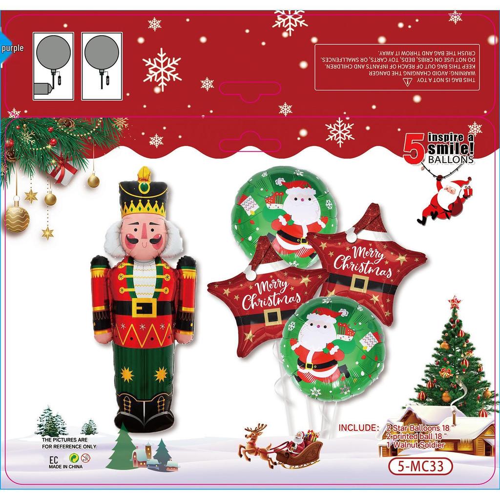 Weihnachtsballon-Set: Zuckerstange, Rentier, Lebkuchenmann & Kranzbogen für Partys