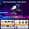 Supporto in Legno Massiccio per Controller e Cuffie, Rack Organizzatore Doppio per Controller, Adatto a , Gamepad, Supporto per Cuffie per Figlio, Marito, Fidanzato