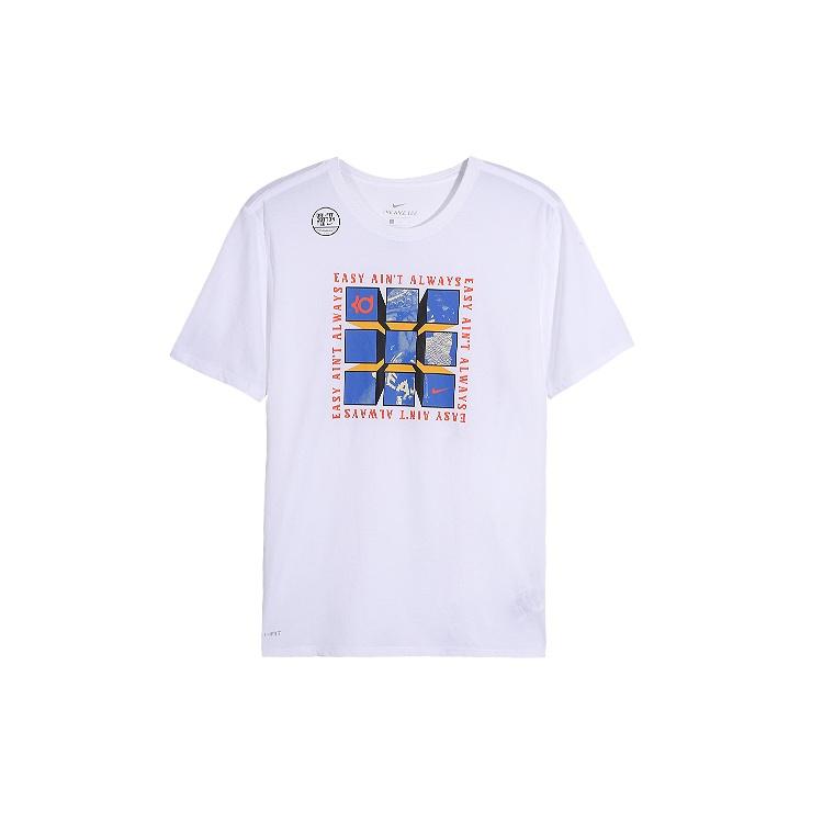 Nike Dri-Fit KD Durant Printing Quick Dry Short Sleeve White Men s 923740-100 XXXL