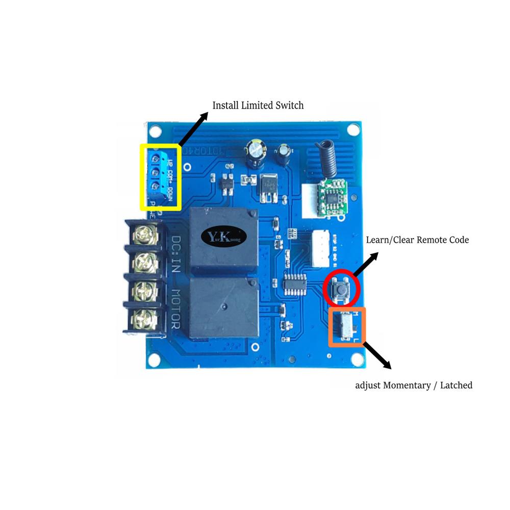 DC12V/24V 40A 400W High Power Motor Wireless Remote Control for Roller Shutter Door Forward and Reverse Switch