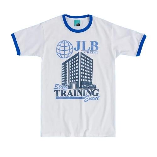 Peep Show Unisex Adult JLB Credit Staff Training Event Ringer T-Shirt