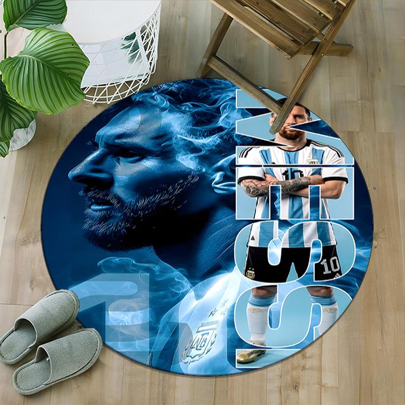 1pc M-Messi4 Carpet, Round Rug, Comfortable, Suitable for Entryways, Living Rooms, Office, And Bedrooms, Christmas Decoration