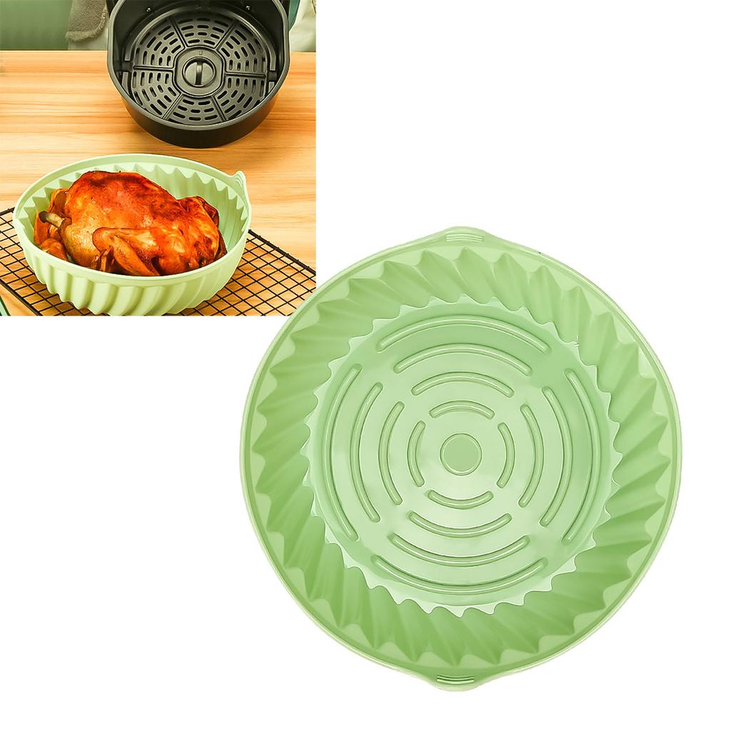 Air Fryer Liners Pot Round Shaped Heat Resistant Easy Cleansing Silicone Pot Liner Baking Tray Cyan