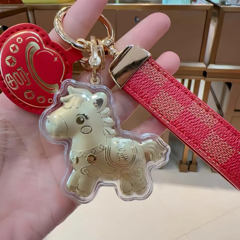 2026 Year of the Horse 999 Pure Gold Lucky Money Keychain: Phone Lanyard & Bag Charm Without Gold