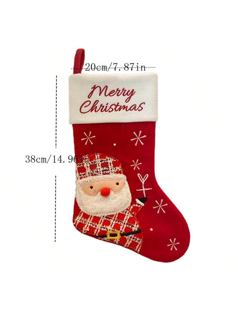 1PC Cartoon Snowman Old Man Elk Pattern Christmas Socks Gift Bag New Year Christmas Decorations Pendant Gift Props