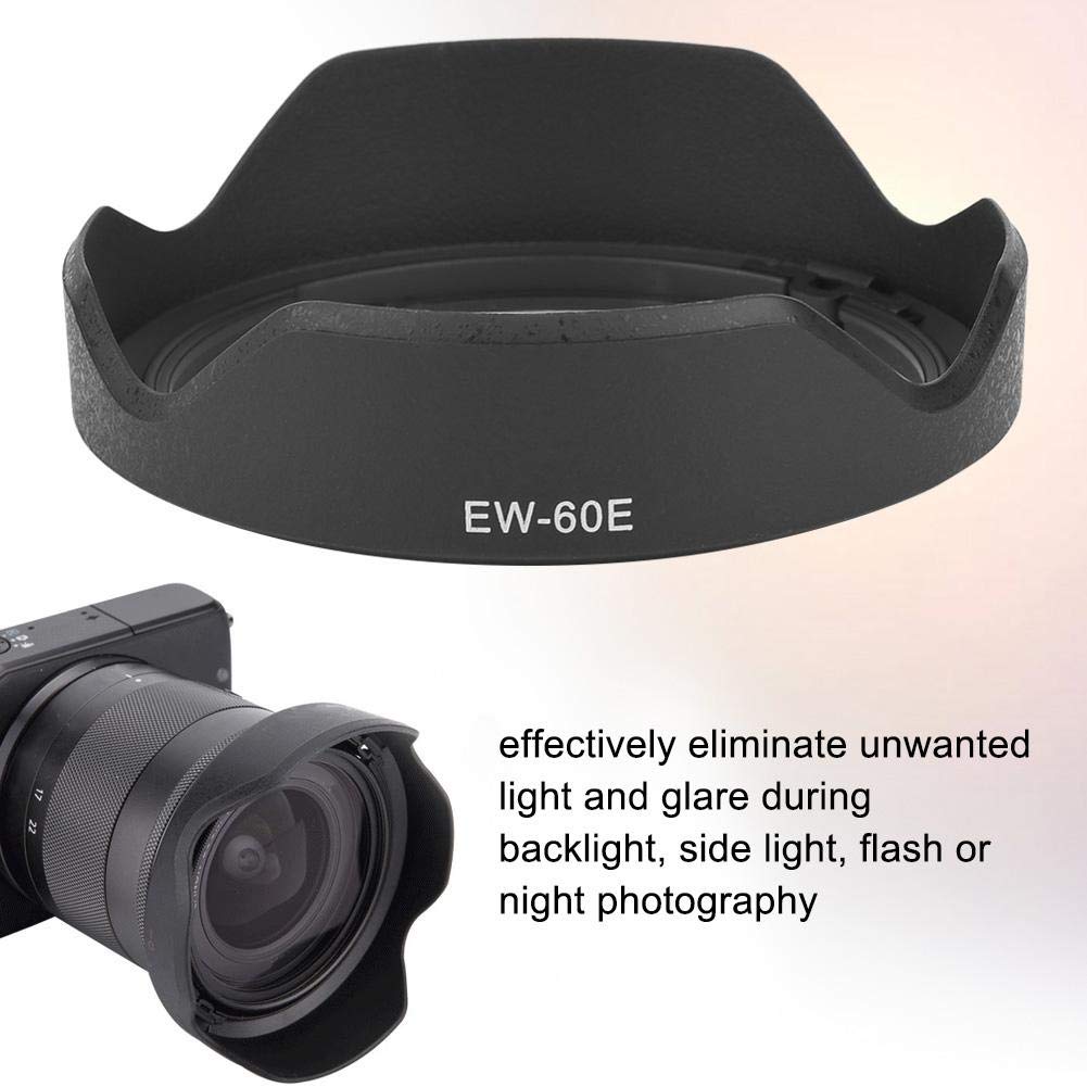 Hakeeta Lens ABS High Lens Hood for Canon IS STM EW-60E Hood, Plastic, Shading, Flower-Shaped EF-M 11-22mm F/4-5.6