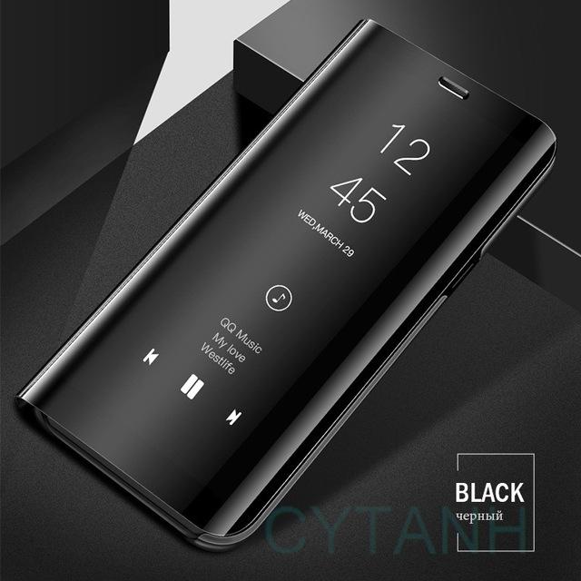 Mirror Clear View Stand Flip Case For Samsung Galaxy A05 A15 A25 A35 A55 A14 A34 A54 A23 A33 A53 A73 4G 5G Phone Cover