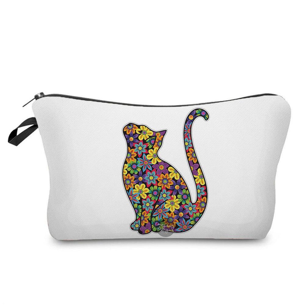 Women Flower Print Cosmetic Bag Toiletries Organize Travel Storage Case 6666