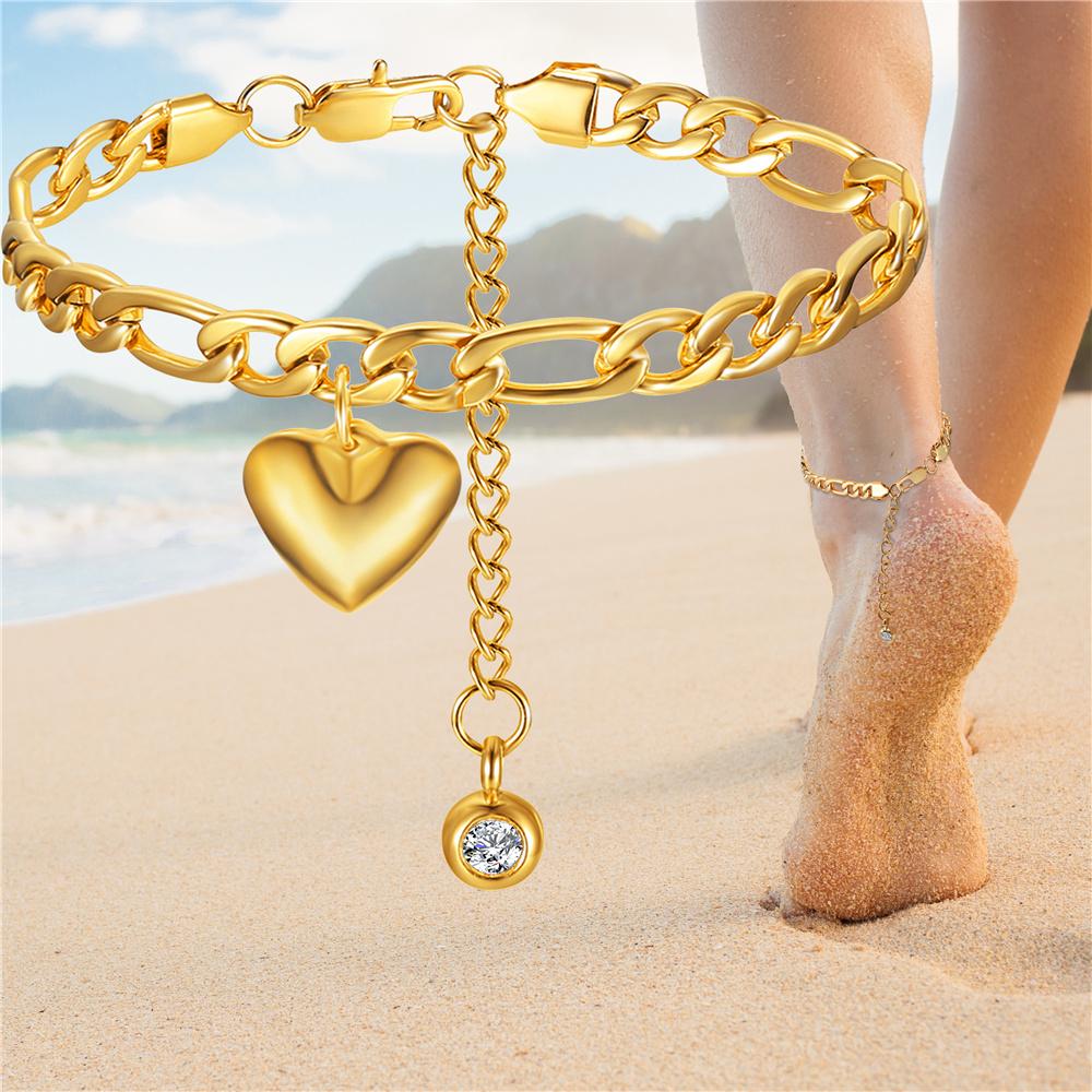 Anklet For Women Gold Color Stainless Steel Cuban Link Ankle Bracelets Summer 2025 Fashion Leg Chain Beach Foot Jewelry Ancklets