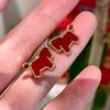 Year of the Horse Red Necklace and Earring Set: High-End, Light Luxury Style