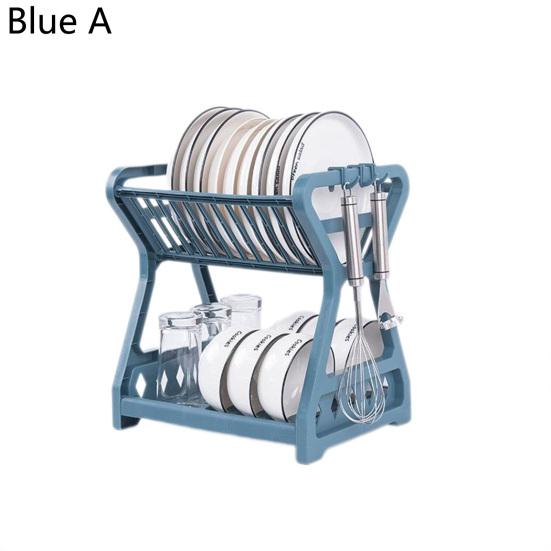1 Set Dish Drainer Double Layer Detachable High Capacity Save Space Multifunctional Storage Rack Dish Drainer Sink for Dining Room
