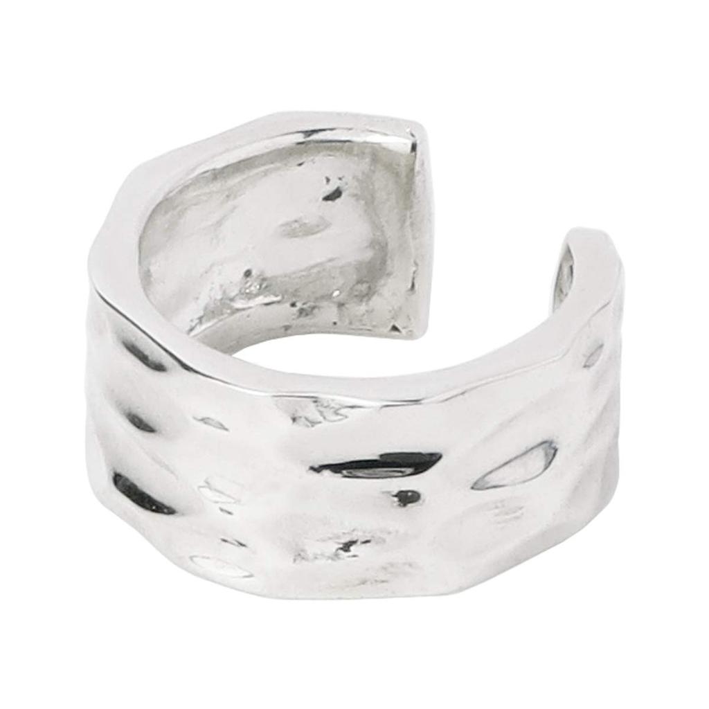 Shinjuku Gin no Kura Hammered 5.5mm Slim Silver 925 Ear Cuff (Single Ear) - Simple Non-Pierced Earrings