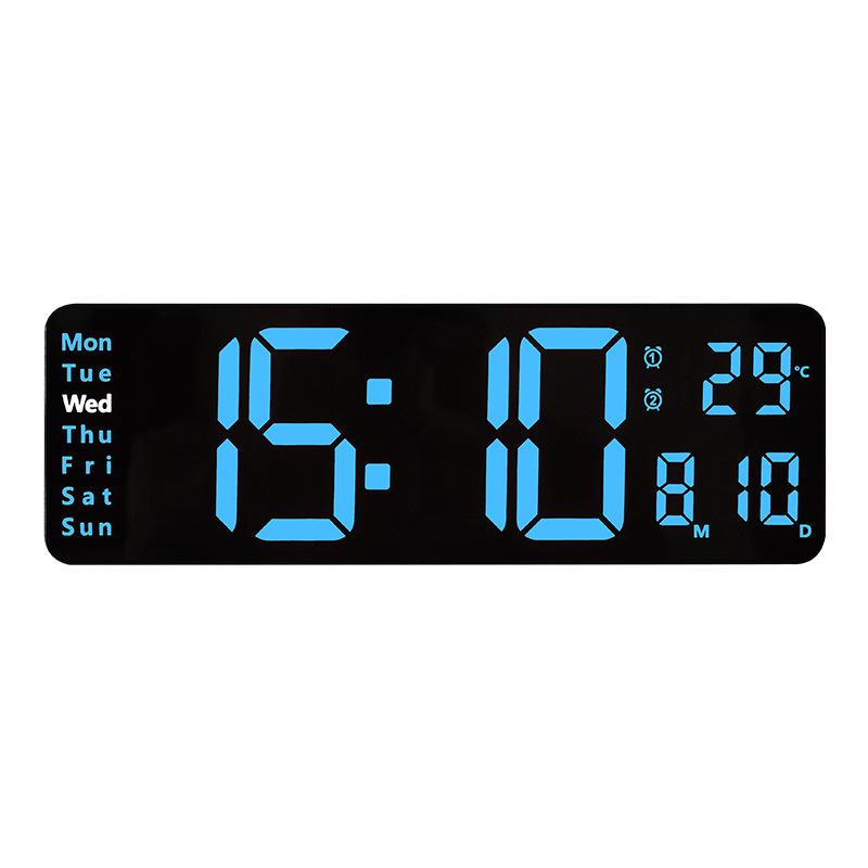 13-Inch Minimalist Wall/Table Clock with Large Digital Display, Multiple Alarms & Multifunction Features - Model 6629