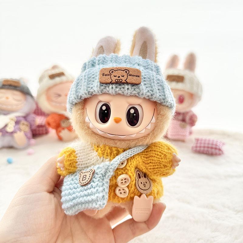 Clothes Diy Doll Party Outfit Clothing Kids Gift Cute Sweater Bag for Labubu Accessories