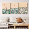 Nordic Minimalistic Art Surfing Paddling Swimming Sea Wave Print Poster Canvas Painting Abstract Wall Art for Room Home Decor