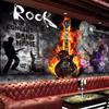 3d Foto Behang Gitaar Rock Ktv Muziek Bar Gereedschap Achtergrond Muurschildering Vintage Graffiti Behang Decor
