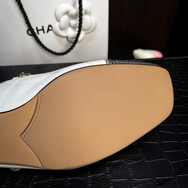 Fashion Women's new cowhide color blocked metal accessory pearl belt buckle square toe mid heel plus size Mary Jane single shoe