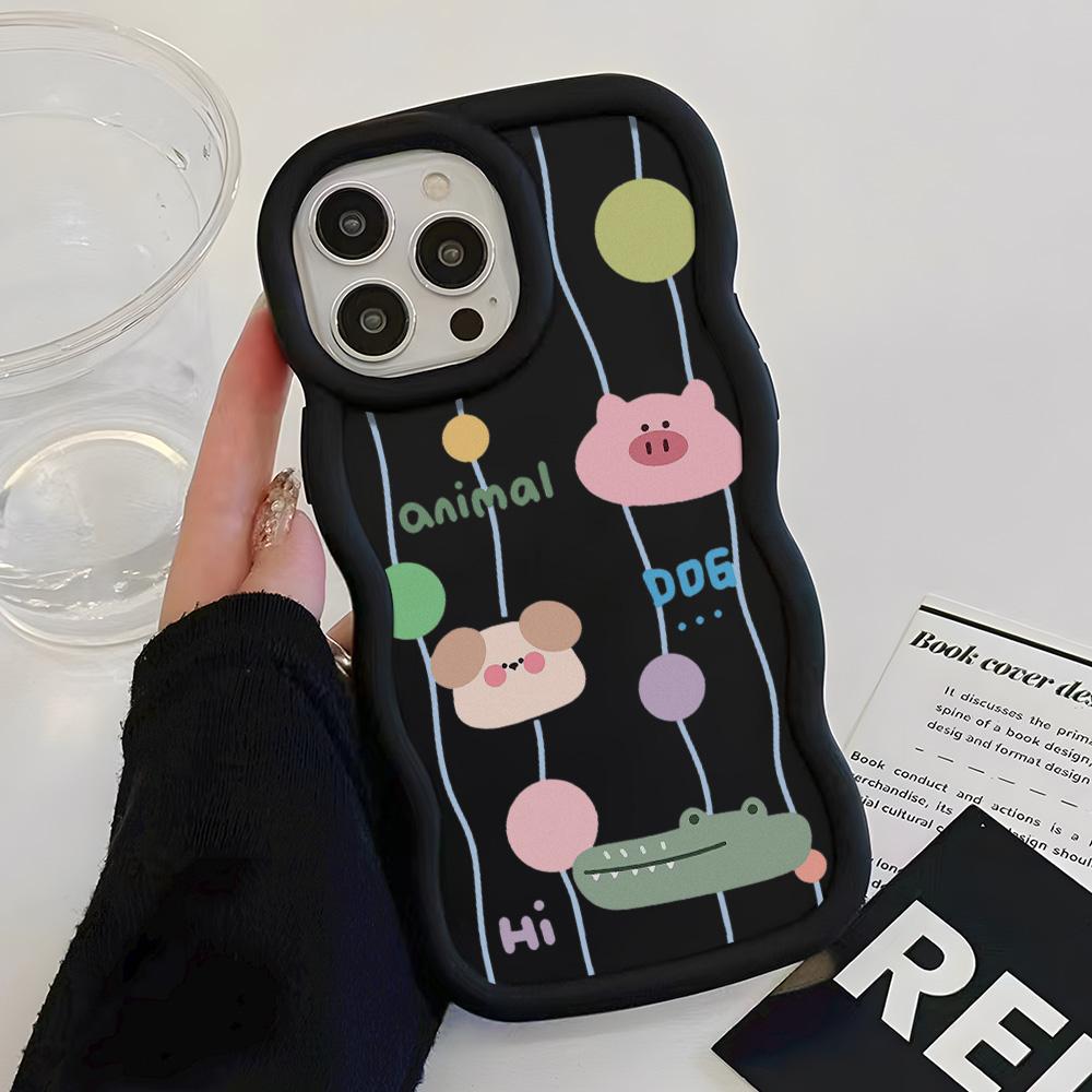 

Чехлы для мобильных телефонов iPhone 11 13 XR 15 Pro Max 12 14 Pro Max Чехол для iPhone 16 7 Plus 8 Plus XS Max 15 Plus Macaron Cartoon Cute Anti-Drop Водонепроницаемый iPhone 15 Plus чёрный