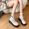 Fashion Loafers Ladies Pumps Japanese Style Lolita Gothic Pearl Mary Jane Kawaii Women's Shoes Cute Round Toe Platform with Medium Heels