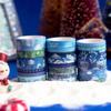 YUBX Winter Masking Tape Blue Washi Snow Silver Foil Narrow for DIY Gift Decoration Narrow 19-Piece Set, Tape, Pattern, Stamping, Strips, Crafts,