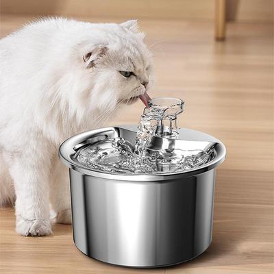 Intelligente Edelstahl-Katzenwasserfontäne mit Filter & Sensor