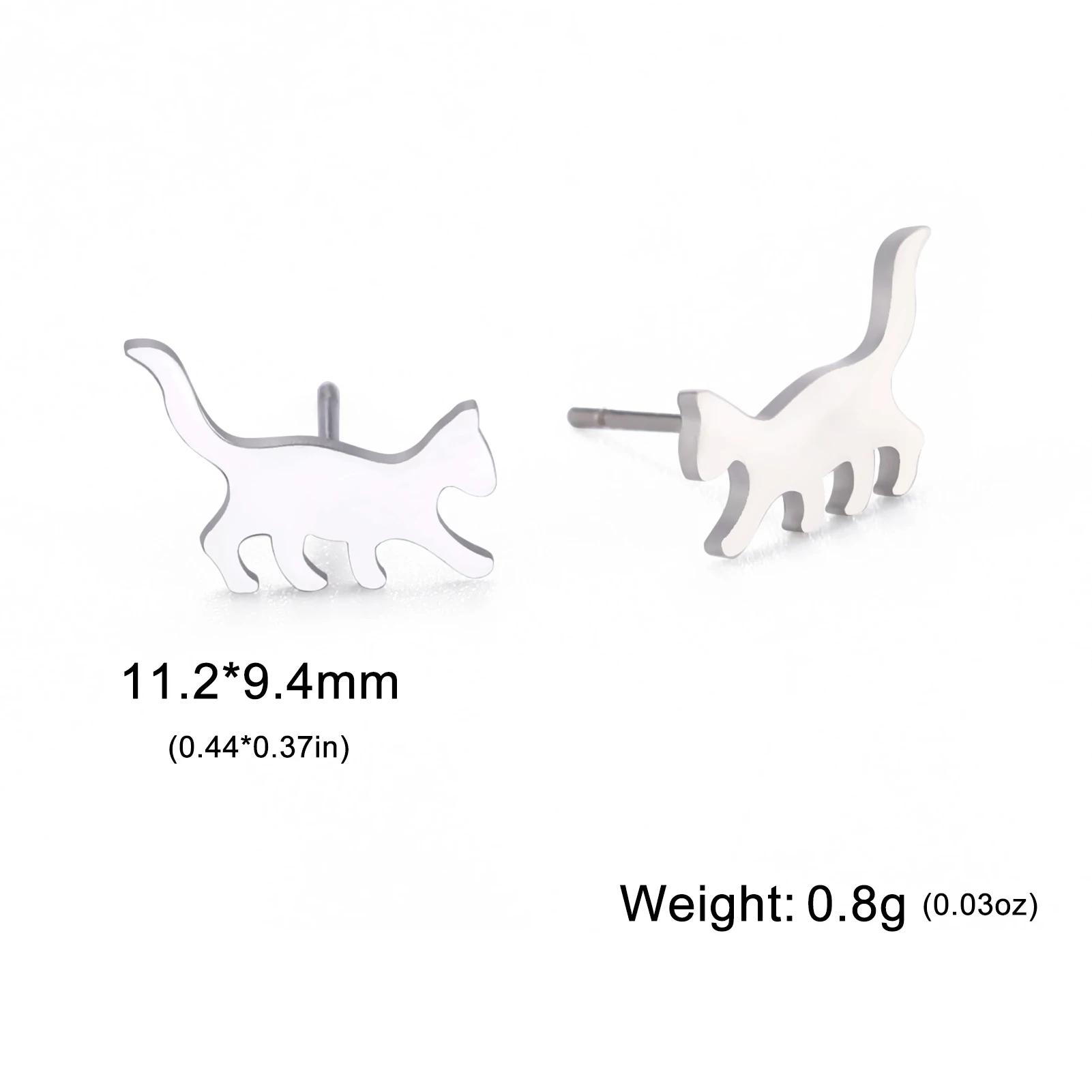 

Teamer Cute Kitten Ear Studs Fashion Mini Gold Color Stainless Steel Cat Stud Earrings Women Minimalist Jewelry Accessories Gift