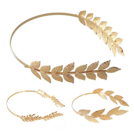 Women Headband Sparkling Leaf Design Golden Headband Dress Up Girl Hair Hoop Lightweight Festive Hair Accessory