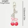 Modny Uroczy Breloczek z Kokardką, Wiśnią, Truskawką, Wisiorek do Telefonu, Łańcuszek do Torebki, Dekoracja Plecaka, Uroczy Breloczek z Serduszkiem, Gwiazdką, Kluczyki, Prezenty